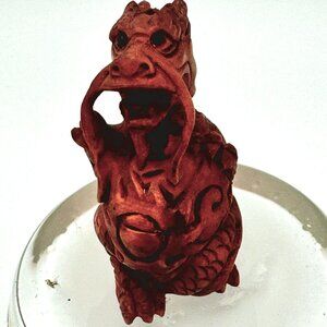 Dragon Ojime Bead Netsuke Hand-Carved Boxwood Figurine